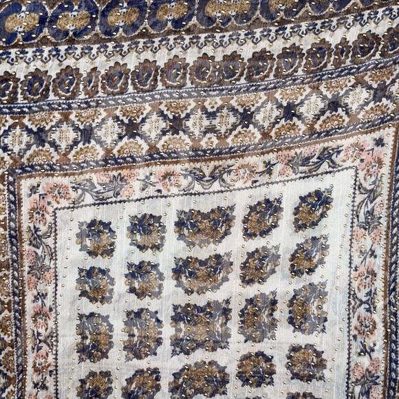 Anthropologie Blouse Sheer Balloon Sleeve Ruffle Boxy Lagenlook Eva Franco - Picture 7 of 11